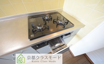 3口ガスコンロ(グリル付き)