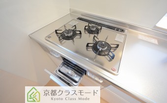 3口ガスコンロ（グリル付き）