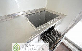 3口IHシステムキッチン(グリル付き)