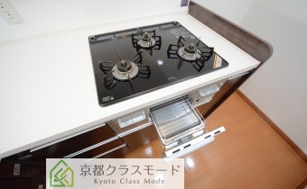 3口ガスコンロ(グリル付き)