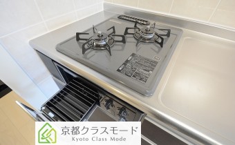 2口ガスシステムキッチン(グリル付き)