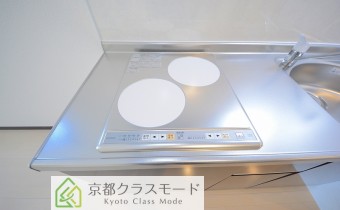 IH2口コンロ付き