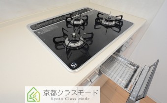 3口ガスコンロ（グリル付き）