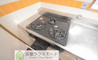 3口ガスコンロ（グリル付き）