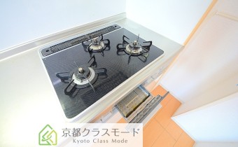 3口ガスコンロ（グリル付）