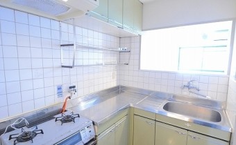 2口ガスコンロ設置可L字型キッチン