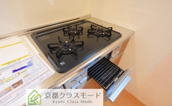 3口ガスコンロ（グリル付き）