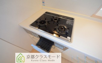 3口ガスコンロ(グリル付き)