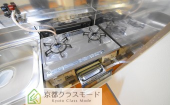 2口ガスコンロ付き