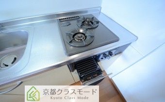 グリル付き2口ガスシステムキッチン