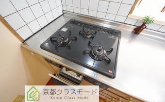 グリル付き3口ガスキッチン