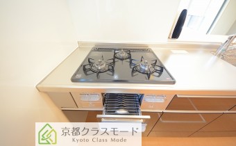 3口ガスコンロ（グリル付き）