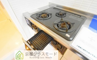 3口ガスコンロ（グリル付き）