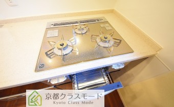 3口ガスコンロ（グリル付き）