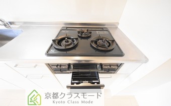 3口ガスコンロ（グリル付き）