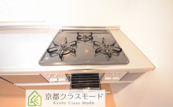 3口ガスコンロ（グリル付）