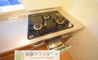 3口ガスコンロ（グリル付）