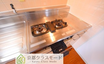 グリル付き2口ガスシステムキッチン
