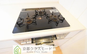 3口ガスコンロ（グリル付き）