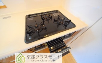 3口ガスコンロ(グリル付き)