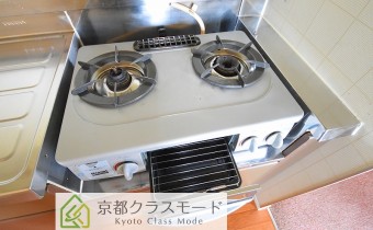 グリル付き2口ガスコンロ付き