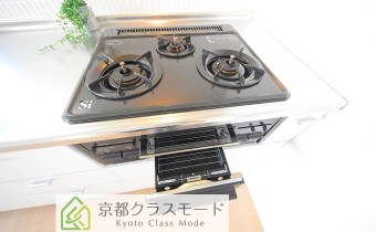 グリル付き3口ガスシステムキッチン
