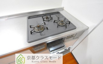 3口ガスコンロ(グリル付き)