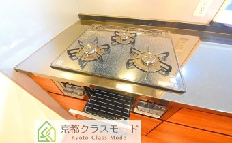 グリル付き3口ガスシステムキッチン