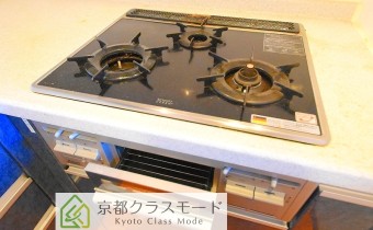 グリル付き3口ガスシステムキッチン
