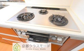 グリル付き3口ガスシステムキッチン