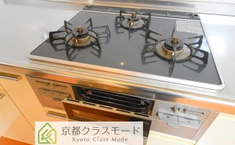 グリル付き3口ガスシステムキッチン