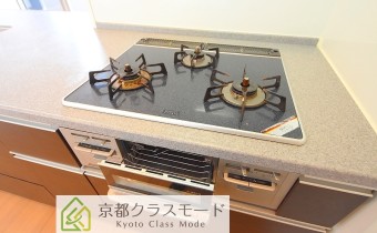 グリル付き3口ガスシステムキッチン