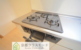 3口ガスコンロ（グリル付き）