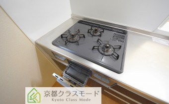 グリル付き3口ガスシステムキッチン