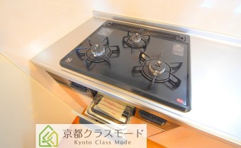 グリル付き3口ガスシステムキッチン