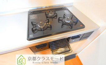 グリル付き3口ガスシステムキッチン