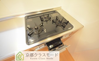 グリル付き3口ガスシステムキッチン