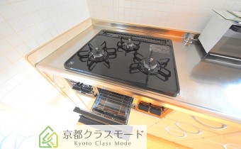 3口ガスコンロ(グリル付き)