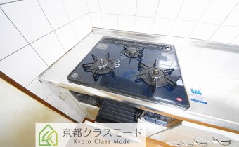 3口ガスコンロ（グリル付き）