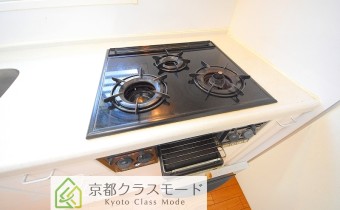 グリル付き3口ガスシステムキッチン