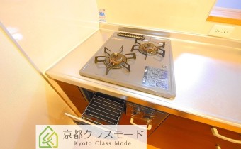 グリル付き2口ガスシステムキッチン
