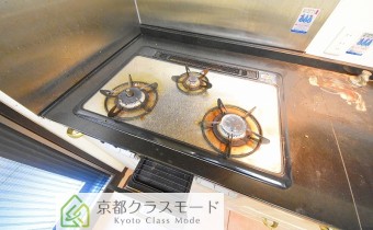グリル付き3口ガスシステムキッチン