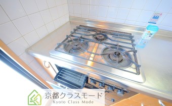 グリル付き3口ガスシステムキッチン