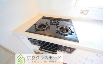 グリル付き3口ガスシステムキッチン