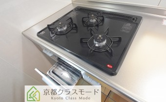 3口ガスコンロ（グリル付き）
