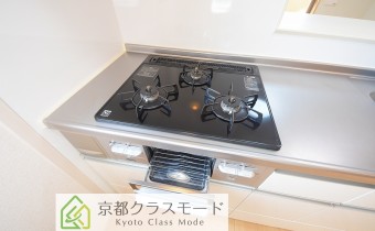 グリル付き3口ガスシステムキッチン