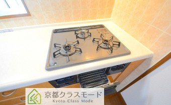 グリル付き3口ガスシステムキッチン