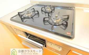 グリル付き3口ガスシステムキッチン