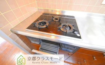 グリル付き3口ガスシステムキッチン