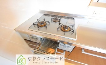 グリル付き3口ガスシステムキッチン
